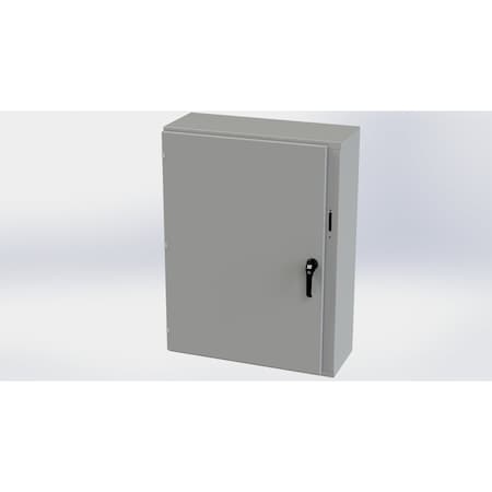 Saginaw Control & Engineering 3 Point Latch with Padlock Handle Electrical Enclosures, 42 in H, 12 in D, 31.38 in W, Carbon Steel SCE-42XEL3112LP